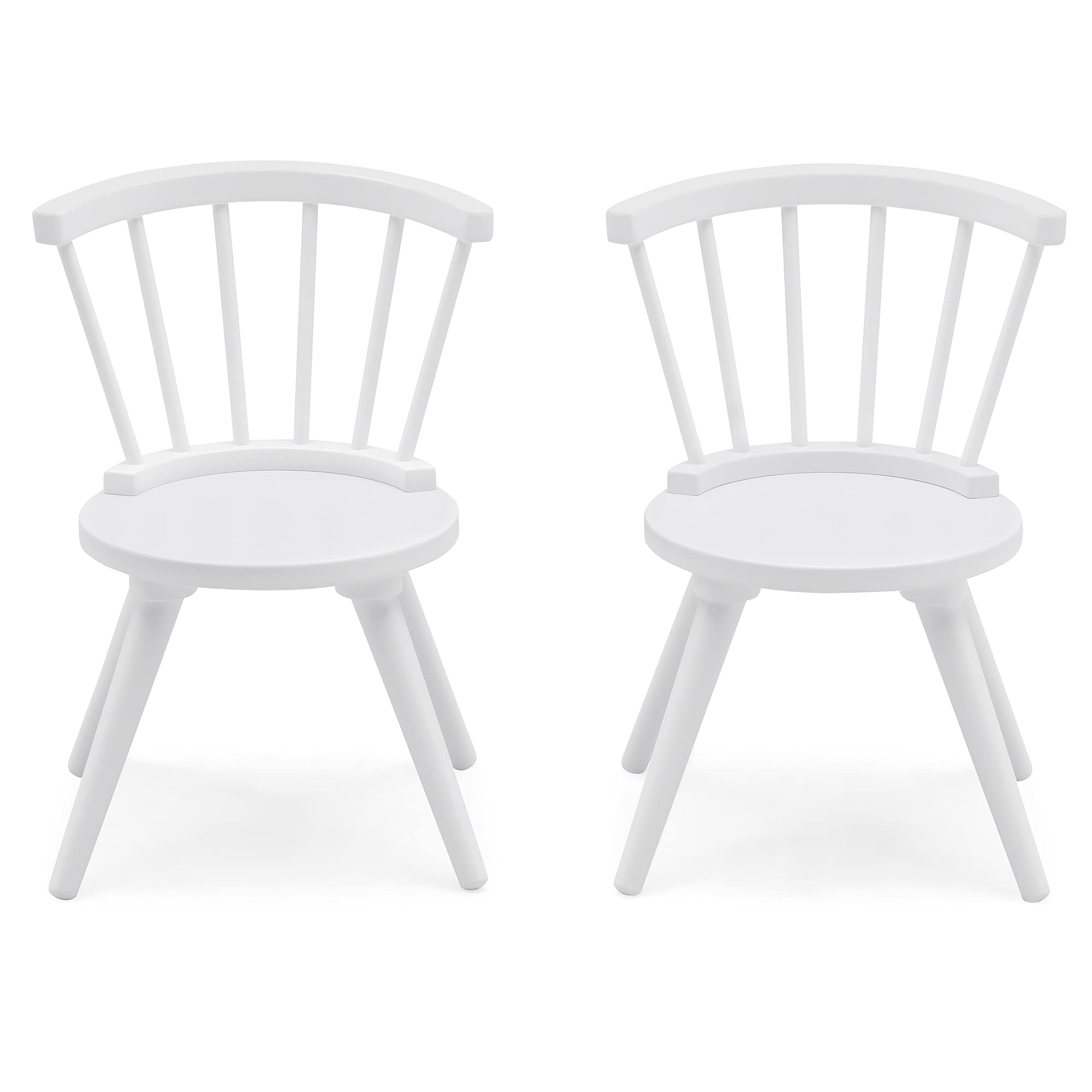 Delta Children Windsor 2-Piece Chair Set in Bianca White - Perfect for Kids Bedroom, Playroom, and Nursery Furniture
