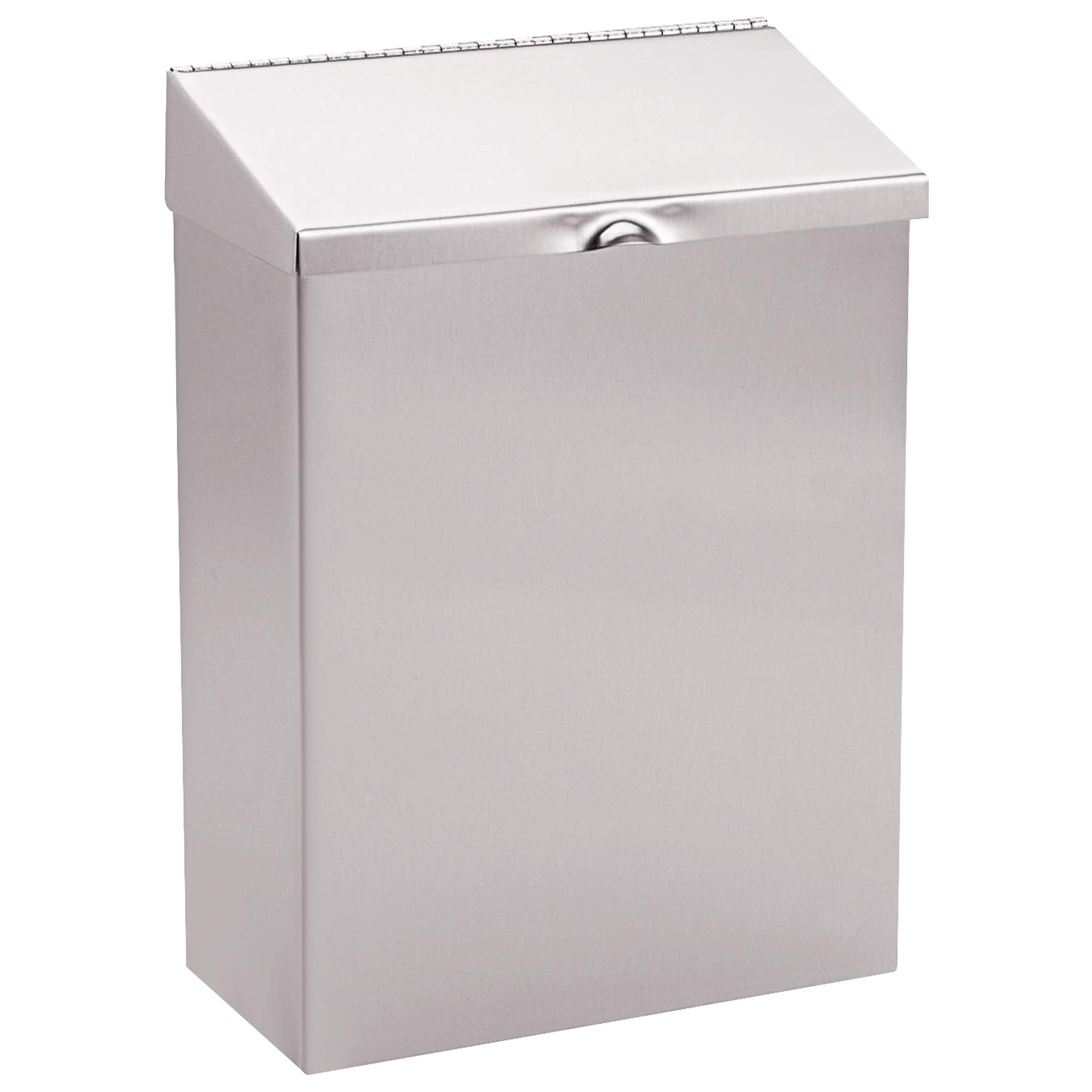 BOX USA Stainless Steel Wall Mountable Sanitary Napkin Receptacle, 10.5