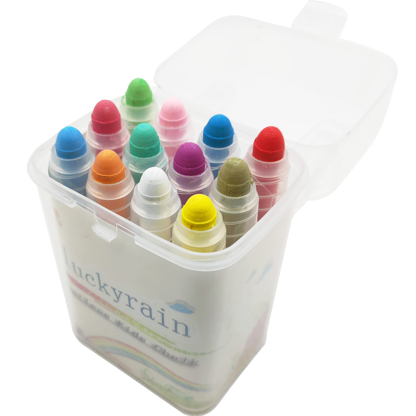Non-Toxic Dustless Chalk Set with Holder - 12PCS Colorful Chalk for Kids, Whiteboard & Blackboard Drawing, Writing - Perfect for Classroom, Home Schooling & Art Projects