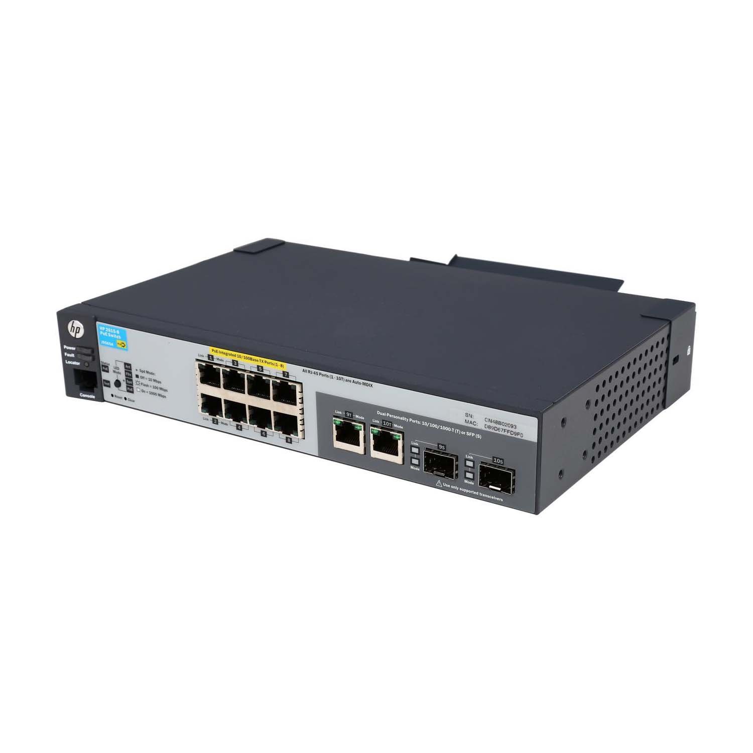 HP Procurve 2615-8-PoE Stackable Ethernet Switch (J9565A#ABA) - 8-Port Gigabit PoE+ Network Switch for Small Business & Office Networking