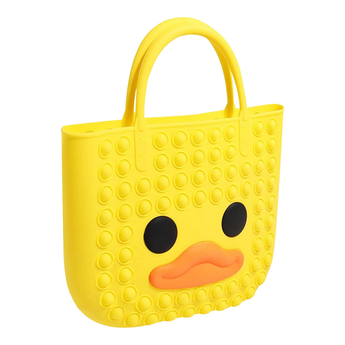Stylish Yellow Duck Pop Fidget Handbag for Women & Teens - Crossbody Shoulder Bag, Stress Relief Toy for ADHD, School & Daily Use - Cute Cartoon Gift Idea