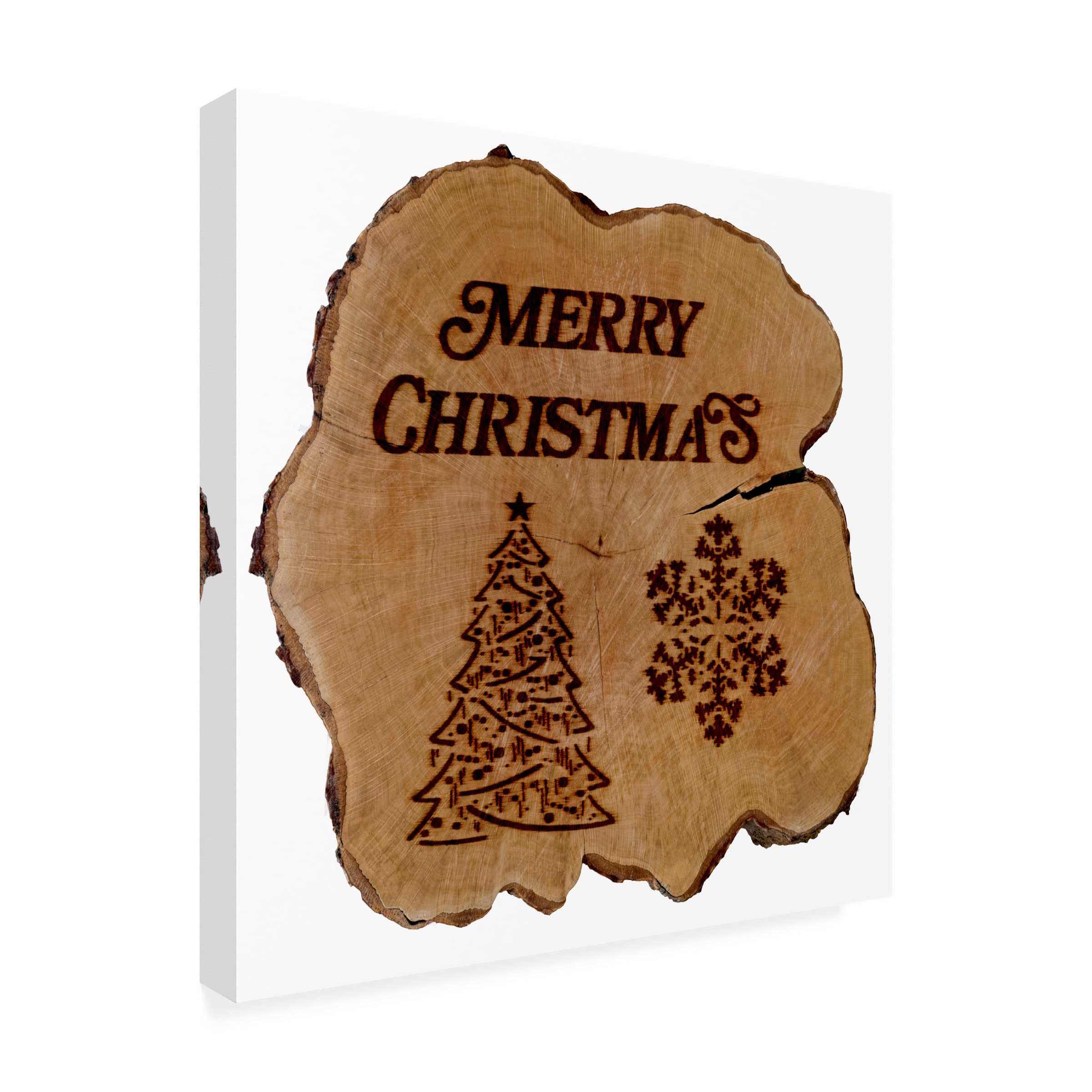 Trademark Fine Art 'Christmas Branding on Wood' Canvas Wall Art by Cora Niele - Perfect for Holiday Home Decor, Christmas Gifts & Festive Living Room Accents