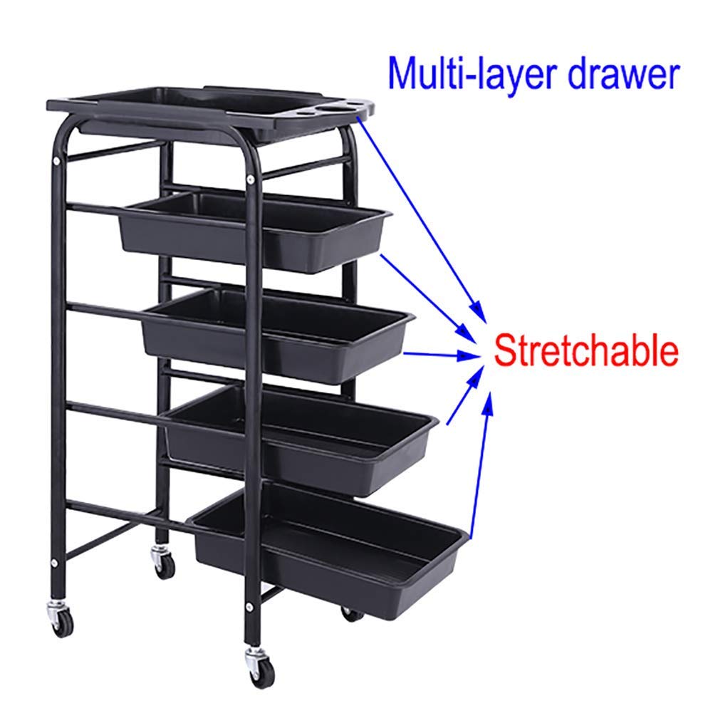 **MERTNK Foldable Storage Hand Truck - 15kg Capacity Rolling Cart with Drawer & Hair Dryer Holder for Kitchen, Salon, Spa - Portable Utility Trolley for Home & Commercial Use**