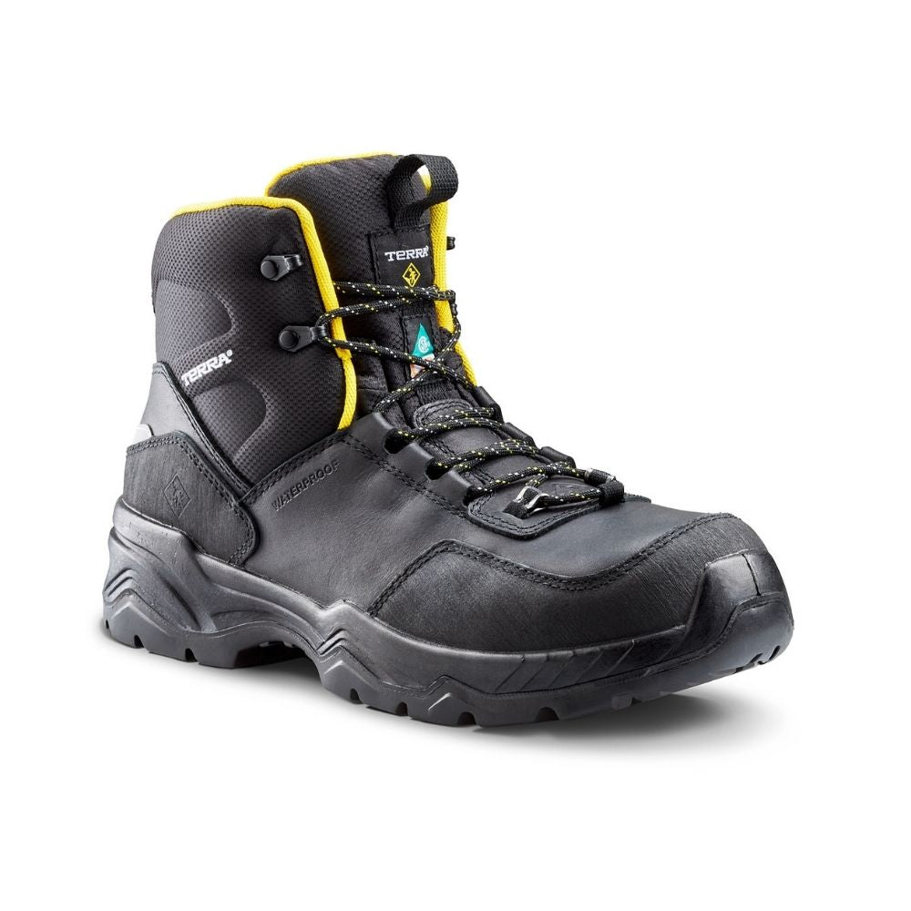 Terra Conway Men's Composite Toe Waterproof Hiking Work Boots - TR0A4NS4BLK Black | Durable Safety Shoes for Construction, Outdoor Work & Hiking
