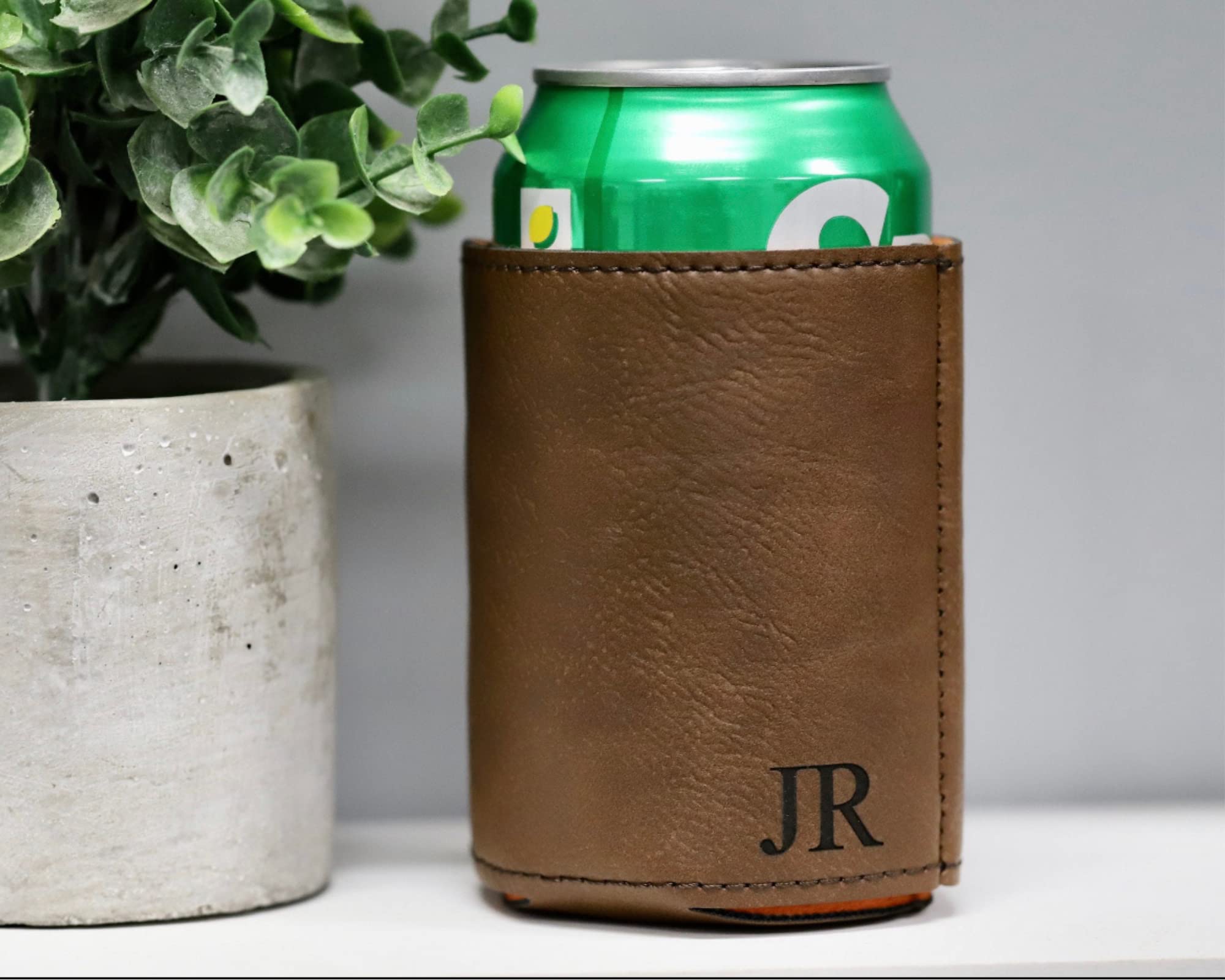 Personalized Engraved Groomsmen Can Cooler Holder - Custom Beer Can Insulator for Groomsmen Gifts, Bachelor Party, Wedding Proposal & Man Cave Accessories (Raw Hide) - Perfect for Outdoor BBQs, Tailgating & Camping