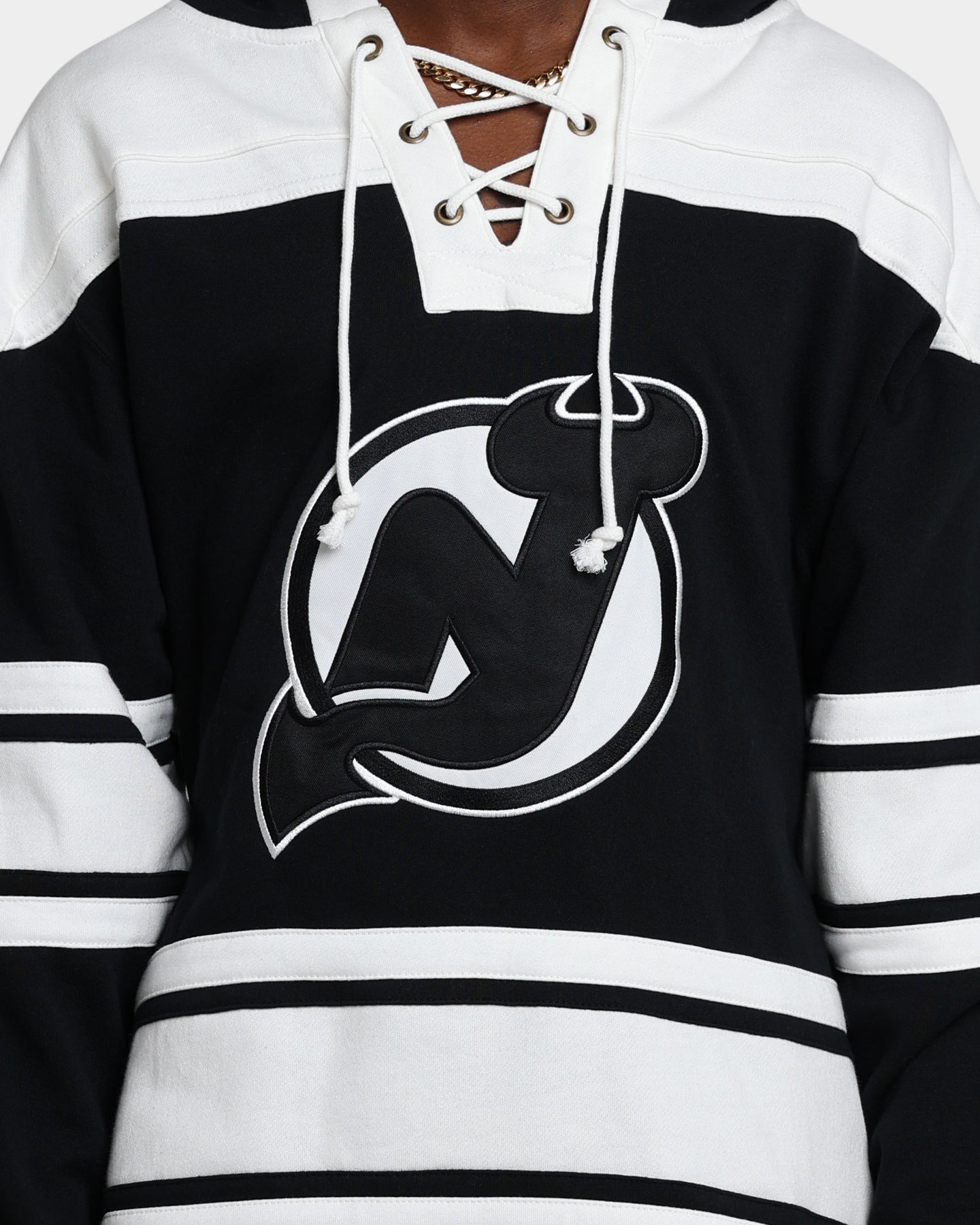 47 Brand New Jersey Devils Superior Lacer Hoodie - Jet Black NHL Hockey Fan Apparel for Men & Women - Perfect for Game Day, Tailgating and Cold Weather