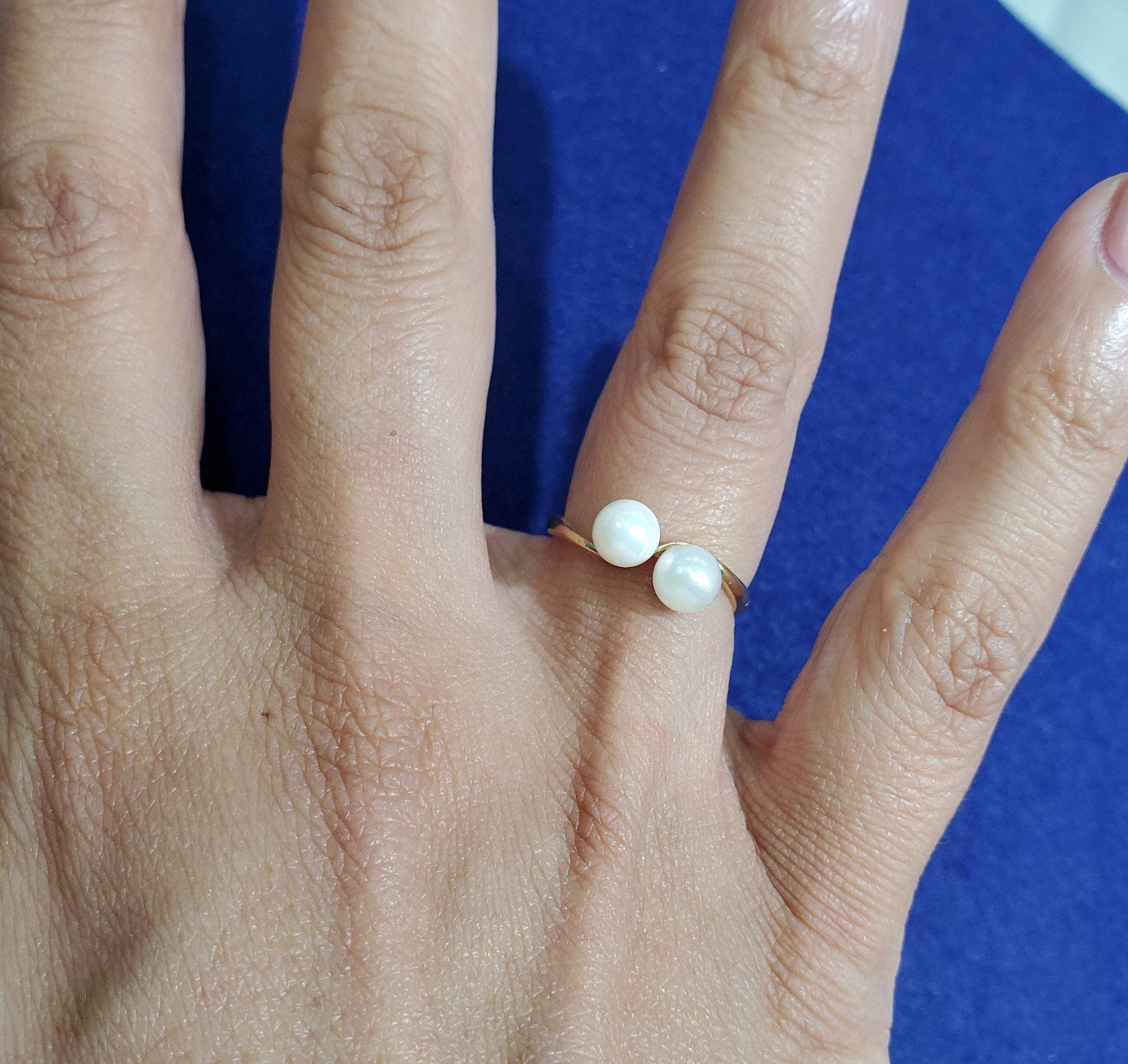 5MM Cultured Pearl Cluster Ring in 14k Yellow Gold - Elegant Jewelry for Weddings, Parties & Special Occasions