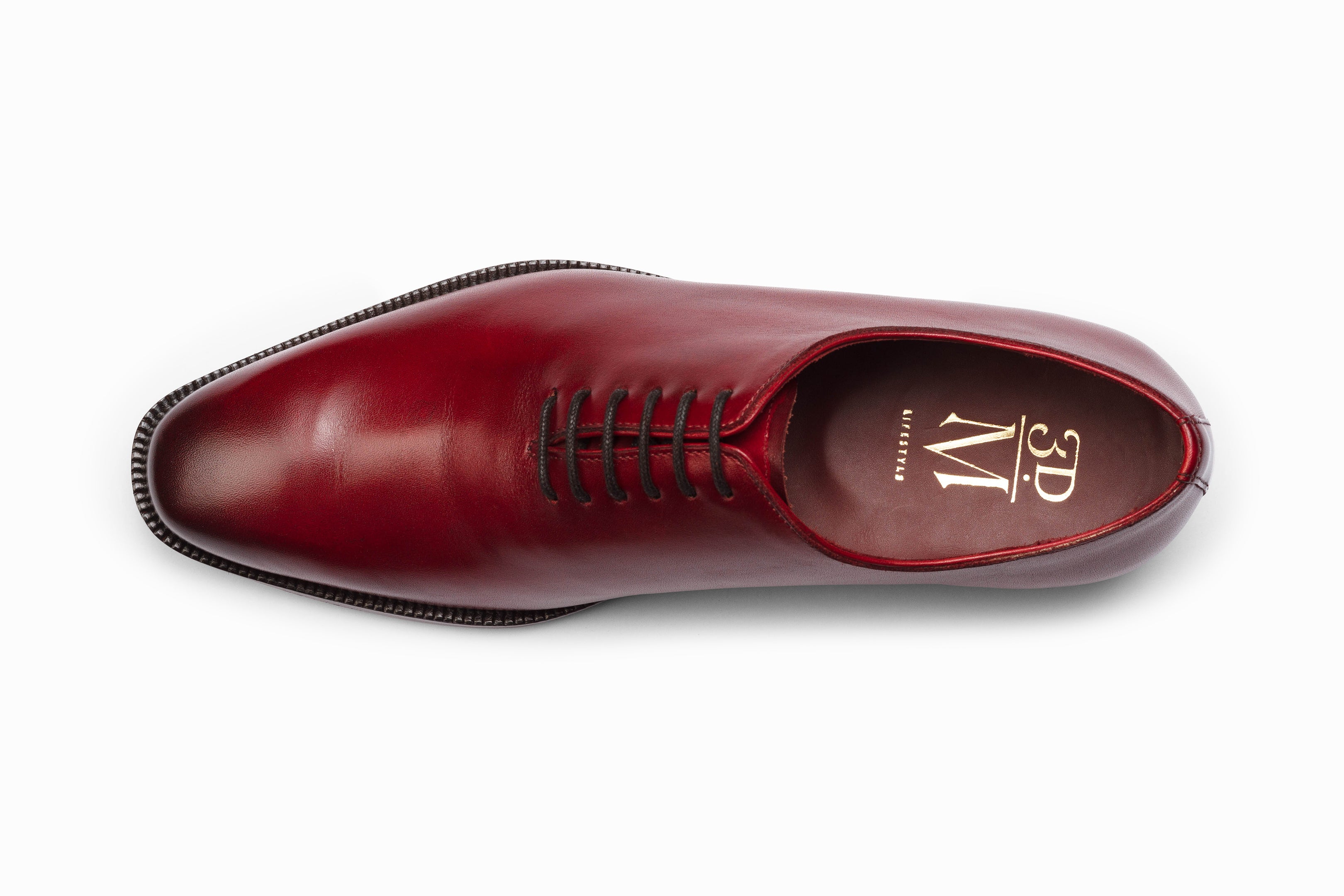 Premium Plain Wholecut Oxford Dress Shoes for Men - Dark Oxblood Leather - Perfect for Business, Formal Events & Weddings