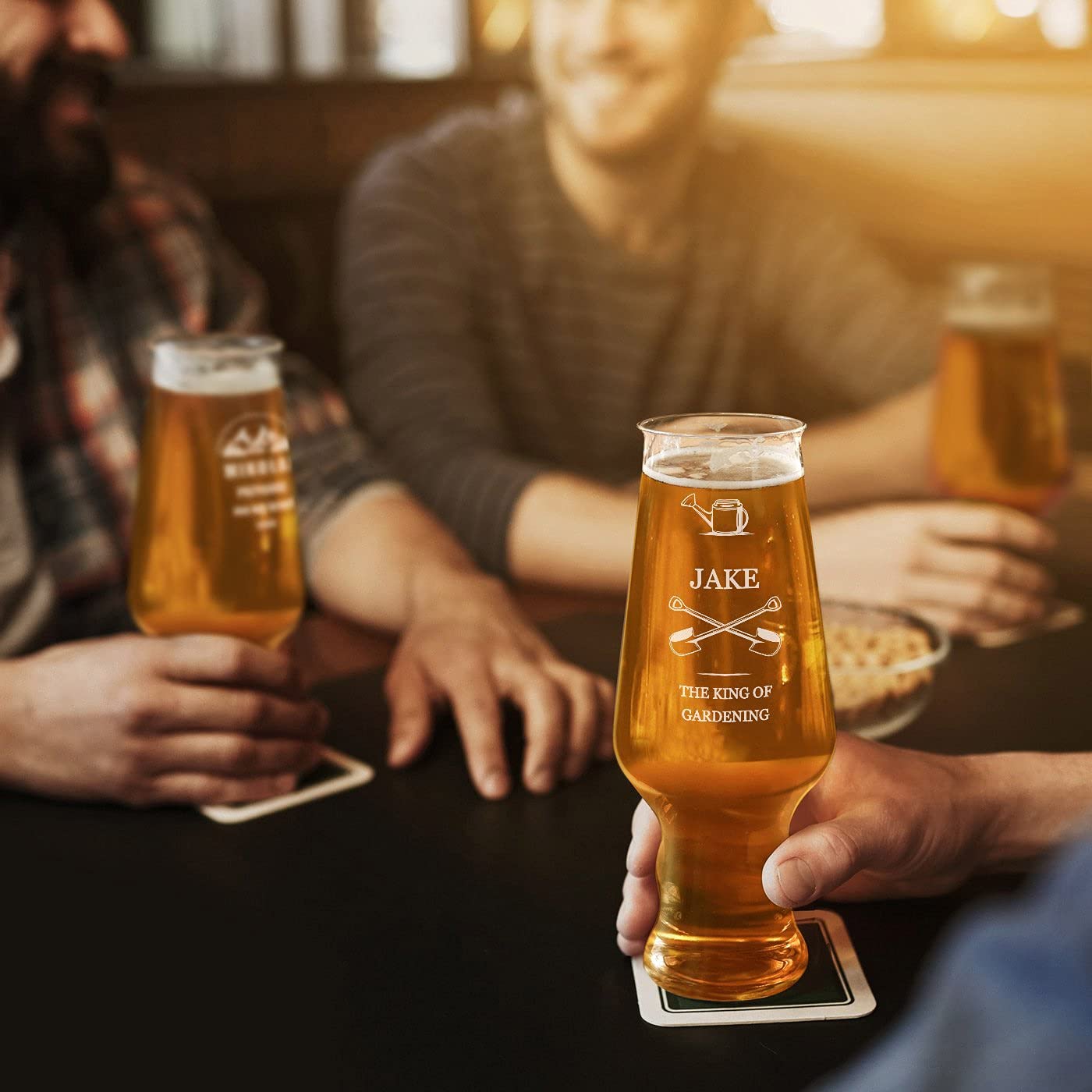 Customizable 13.5 oz Beer Glass for Men - Personalized Engraved Tumbler for Beer Lovers - Large Capacity Drinking Cup for Birthday Gifts & Home Bar Use - Perfect for Gardeners, BBQ Parties & Man Cave Decor