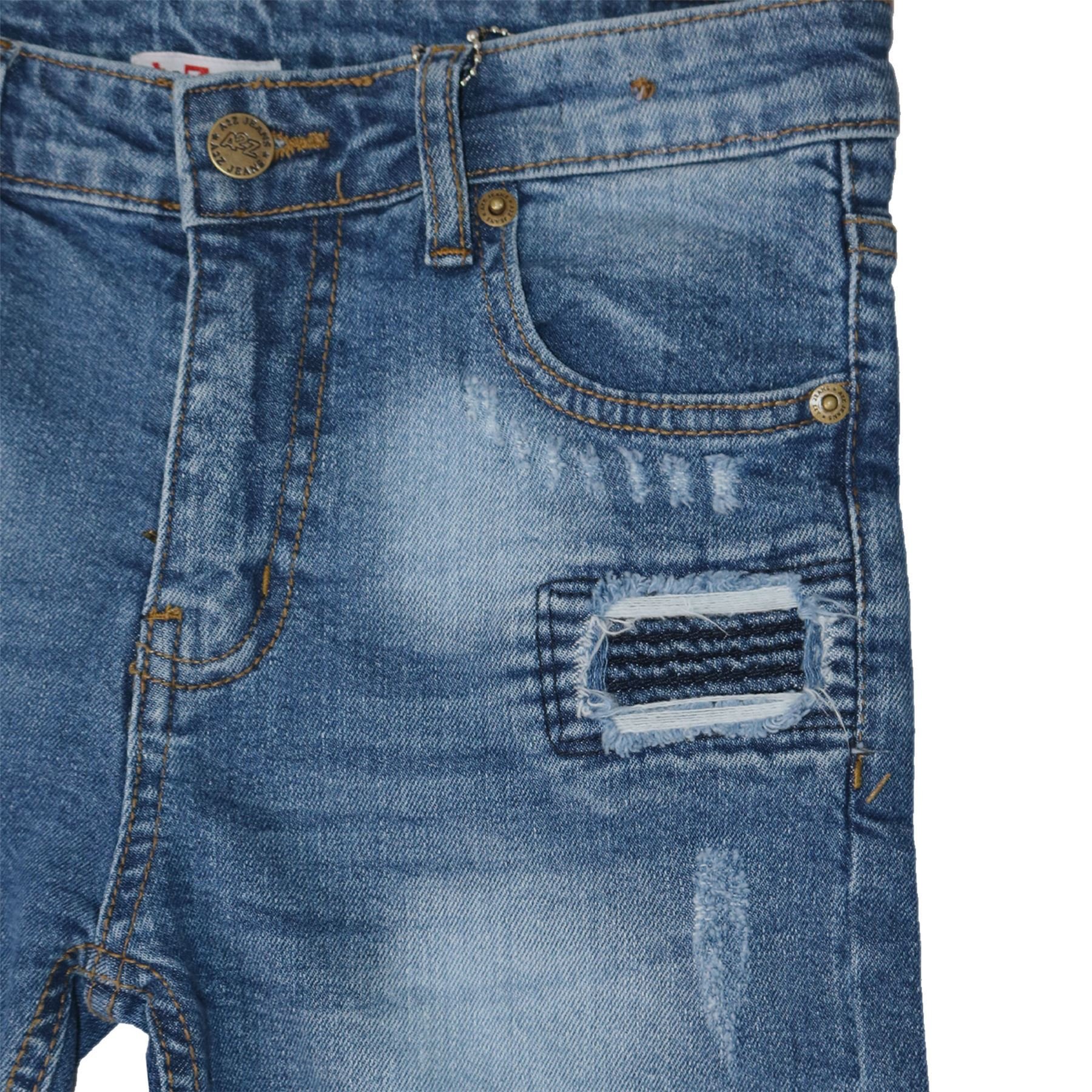 Boys' Ripped Mid Blue Denim Shorts - Comfortable Stretch Jeans Pants for Kids Ages 5-13 | Casual Summer Wear, Playdates & Outdoor Activities