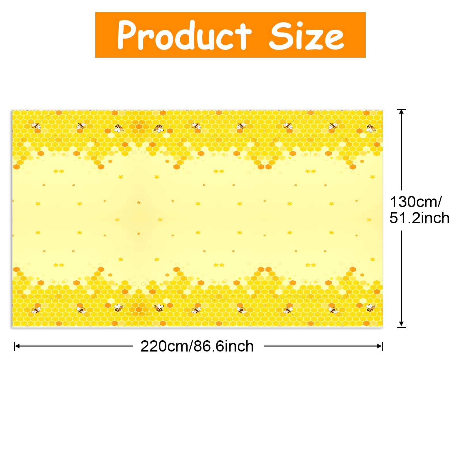 PHOGARY 3 Pack Bee Themed Plastic Tablecloths - Disposable Bumblebee Table Covers for Birthday Parties, Baby Showers & Garden Events (Honey Bee Gender Reveal Decor, Outdoor/Indoor Use)