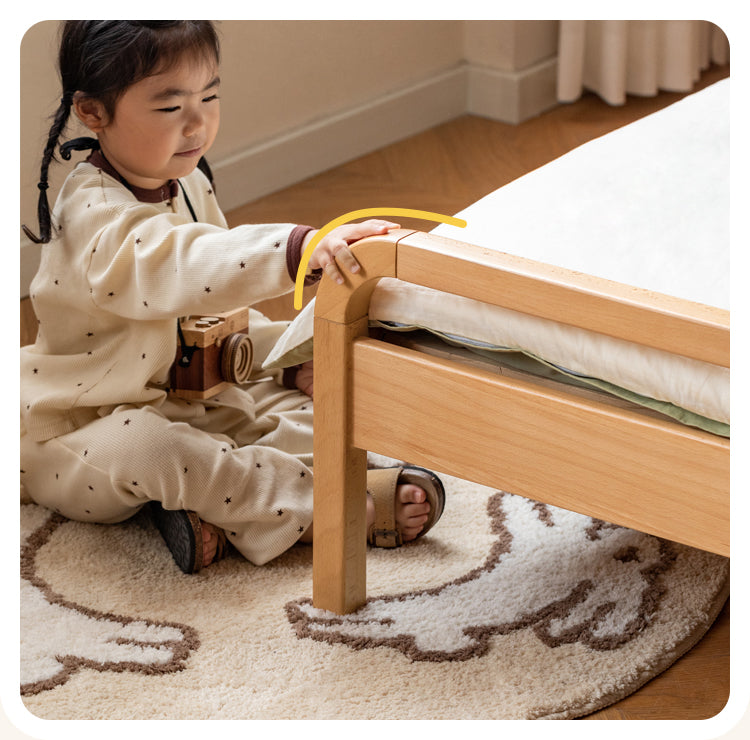 Solid Beech Wood Space-Saving Bunk Bed with Guardrails - Sturdy Twin Over Twin Loft Bed for Kids & Teens - Perfect for Small Bedrooms, Guest Rooms & Dormitories