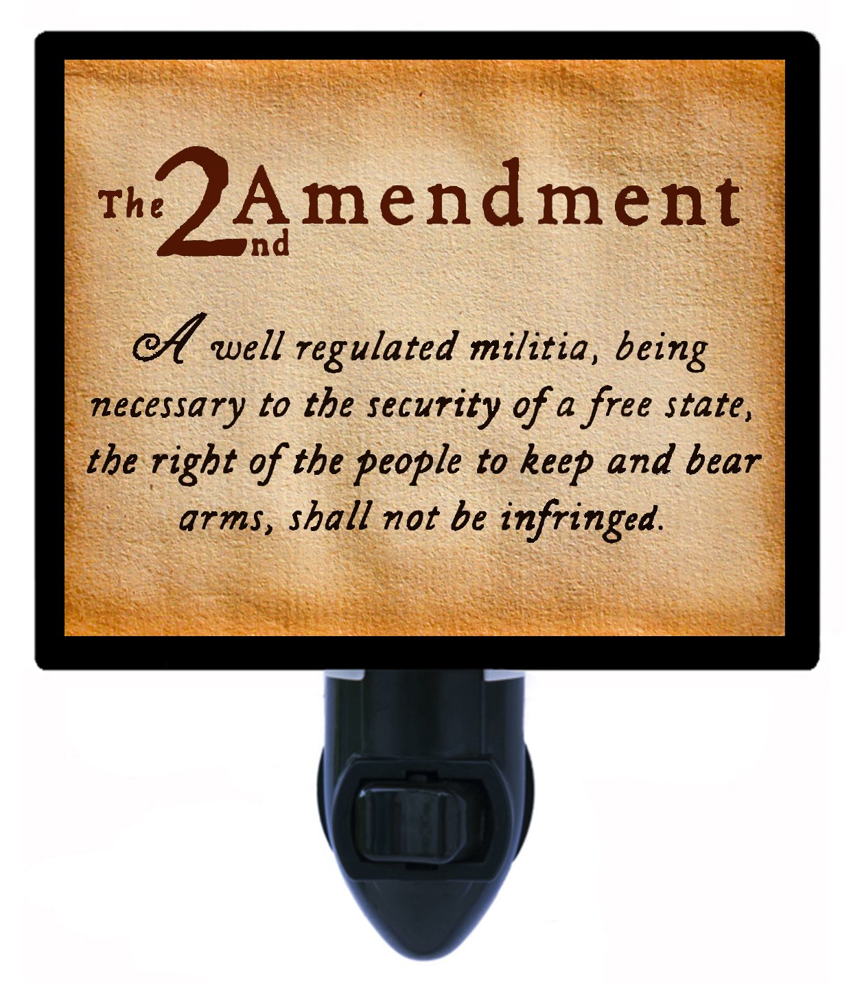 2nd Amendment Night Light - Patriotic Gun Rights LED Lamp for Home, Bedroom, or Office Decor