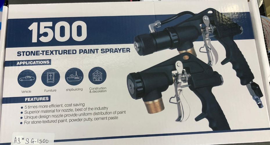 Aiko 1500 Stone Textured Paint Sprayer - AS*SG 1500 Model | Professional Airless Spray Gun for Walls, Ceilings & Exterior Surfaces | Perfect for Home Renovation & DIY Projects