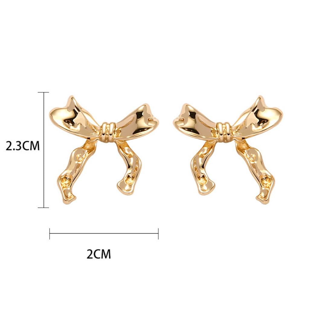 Gold & Silver Bow Earrings for Women - Elegant Ribbon Stud Earrings | Cute Fashion Jewelry Gift for Her | Perfect for Parties, Weddings & Everyday Wear