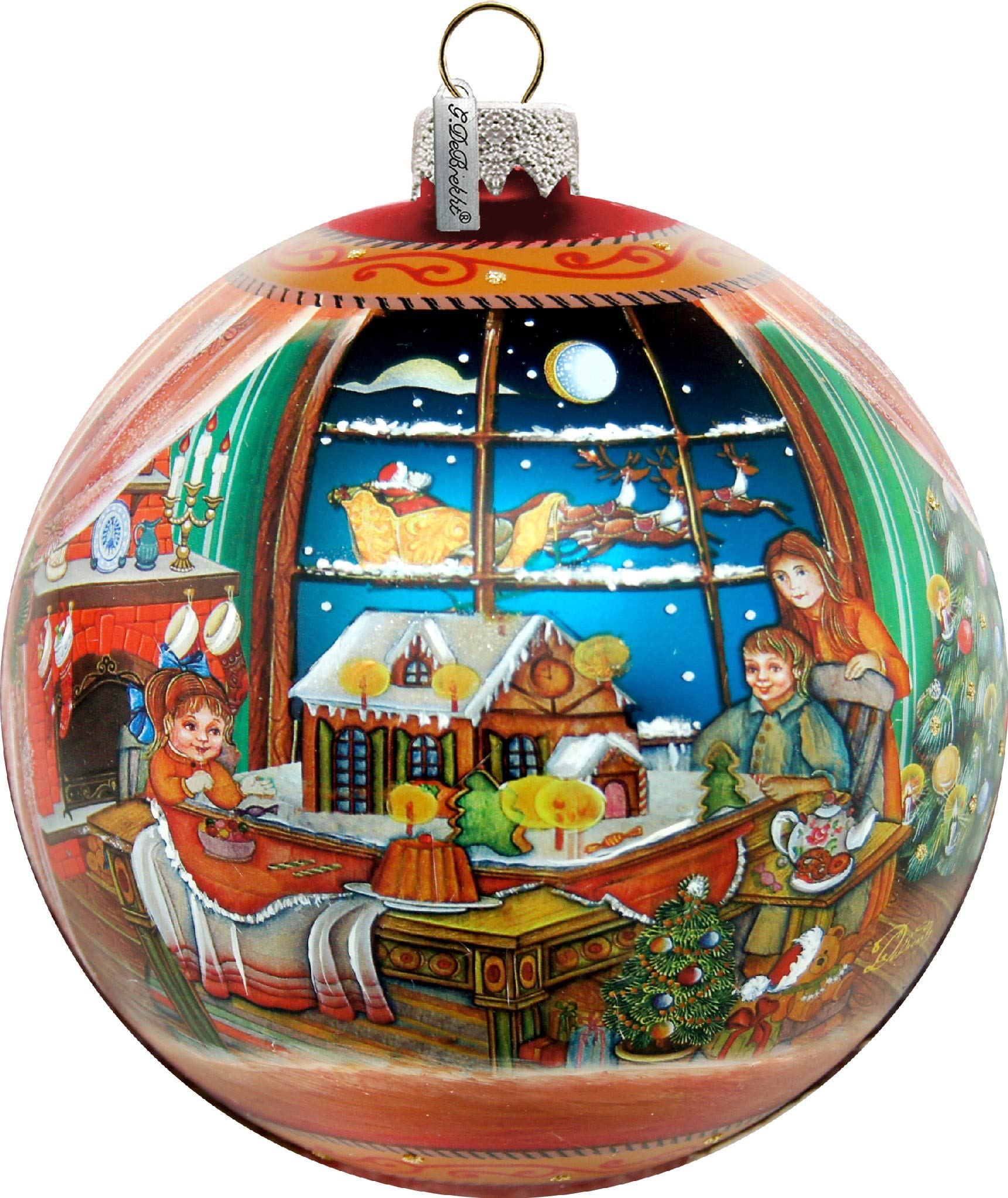 Limited Edition Oversized Christmas Arrival Up-Up and Away Glass Ornament - Festive Holiday Decor for Tree, Mantel & Gift Giving by G.DeBrekht (73857)