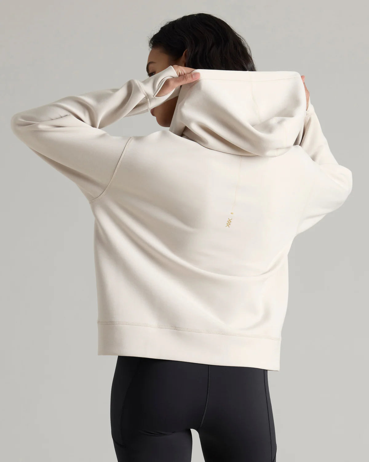 Rhone Women's Dreamglow Full Zip Hoodie - Soft Fleece Pullover with Pockets for Running, Yoga & Lounge Wear - Sand Color Athletic Jacket