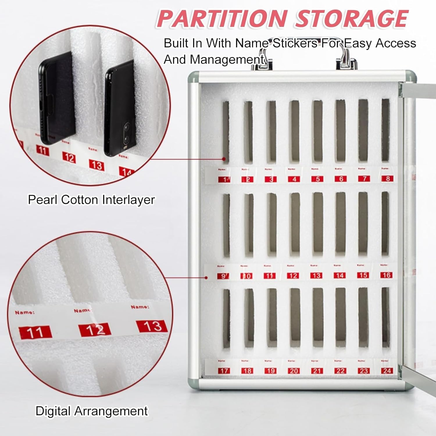 Secure Lockable Cell Phone Storage Cabinet with Key - Universal Size Fits All Smartphones (36 Slots) - Ideal for Schools, Offices & Public Spaces