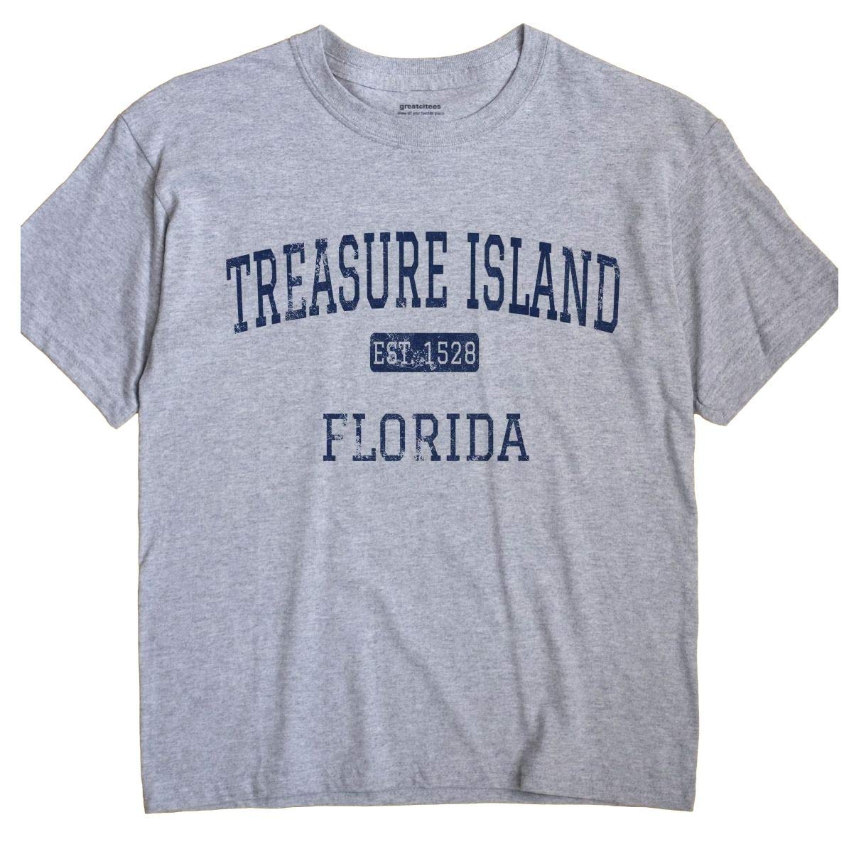Treasure Island Florida T-Shirt - Vintage Style Graphic Tee for Men & Women - Perfect Beach Vacation Souvenir & Casual Wear