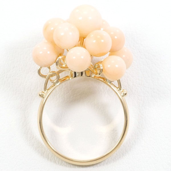 18K Yellow Gold Coral Ring for Women - Elegant Handmade Jewelry Gift for Birthday, Anniversary & Special Occasions