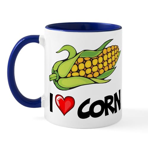 White/Navy Inside - I Love Corn Mug
