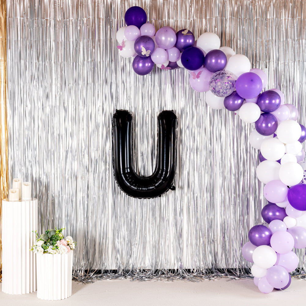 Balloonify Black Mylar Letter U Balloon - 40 Inch Large Foil Alphabet Balloon for Birthday Party Decorations, Baby Showers, Graduation Celebrations & Photo Backdrops (1 Count)