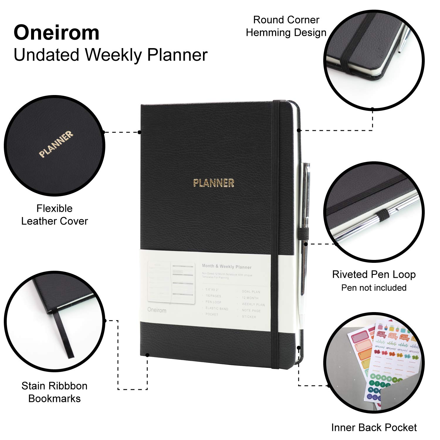 Wisefine Undated Academic Planner 2024-2025 - 5.6
