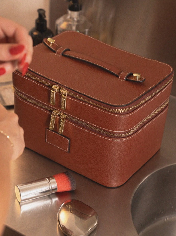 Duo Vanity Case - Travel Makeup Organizer with Mirror, Perfect for Women's Cosmetic Storage & On-the-Go Beauty Essentials | Ideal for Home, Office & Vacation Use