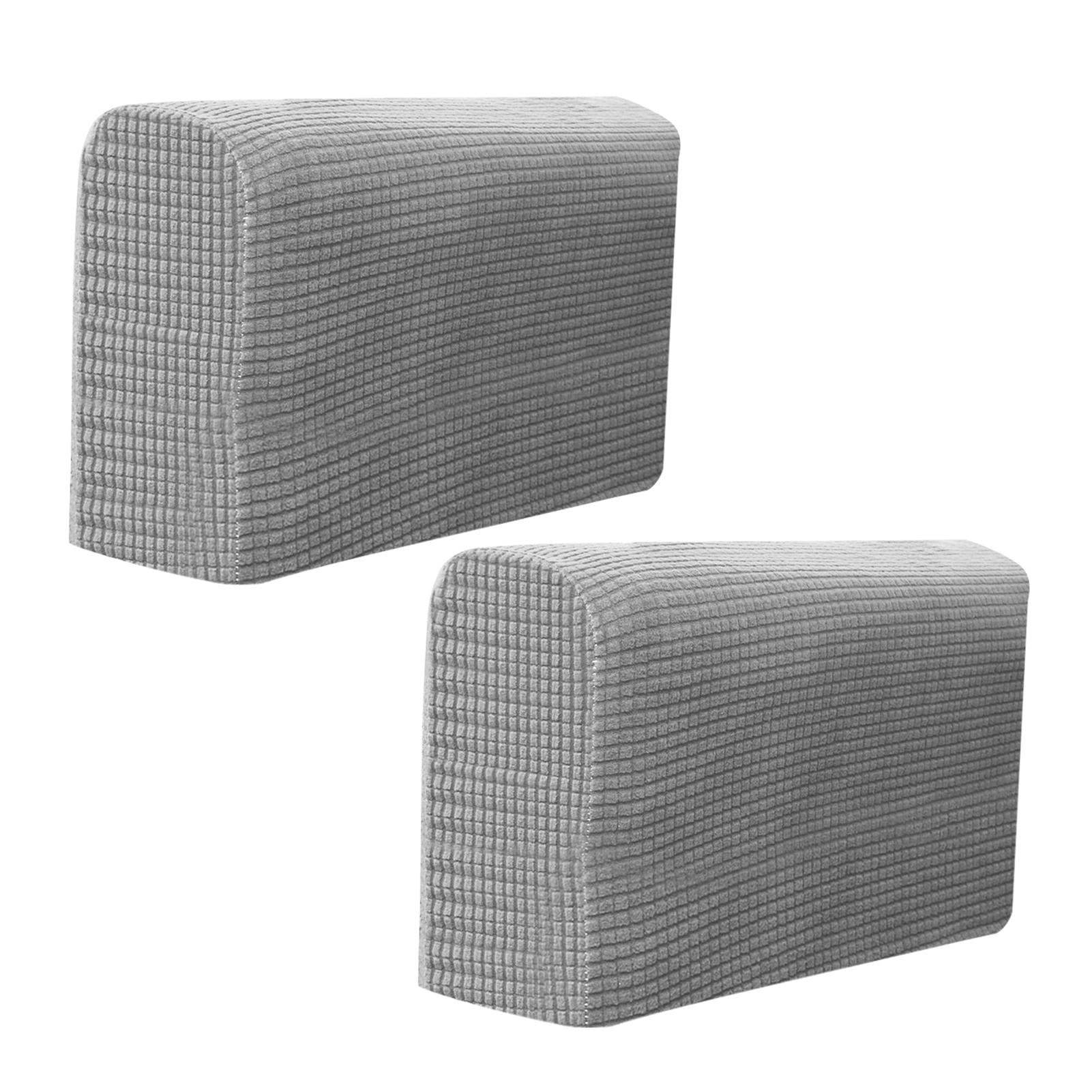 EMVANV Stretch Armrest Covers - 2 Pack Non-Slip Sofa Armchair Slipcovers, Furniture Protectors for Recliner & Couch (Light Grey) - Perfect for Living Room, Office & Home Decor