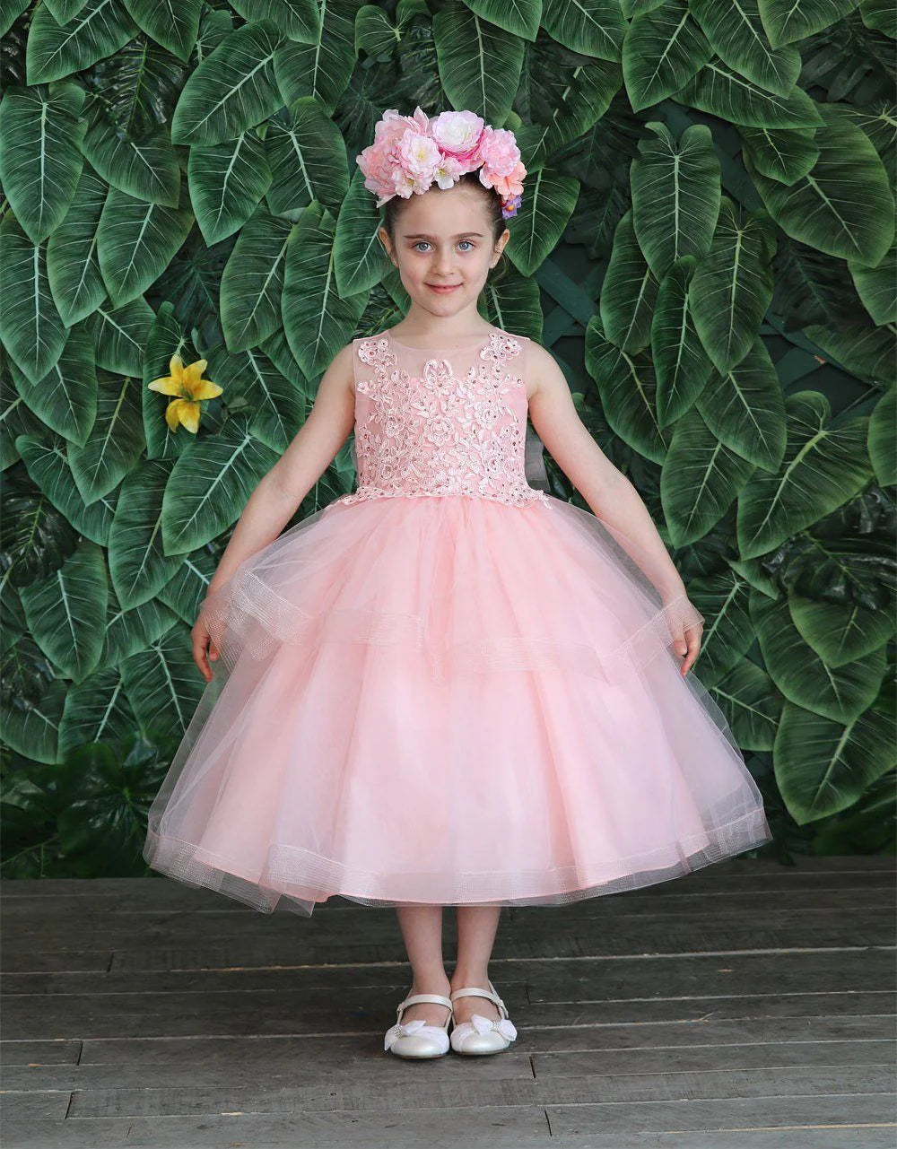 Elegant Party & Flower Girl Dress (D 792) - Perfect for Weddings, Birthday Parties & Special Occasions