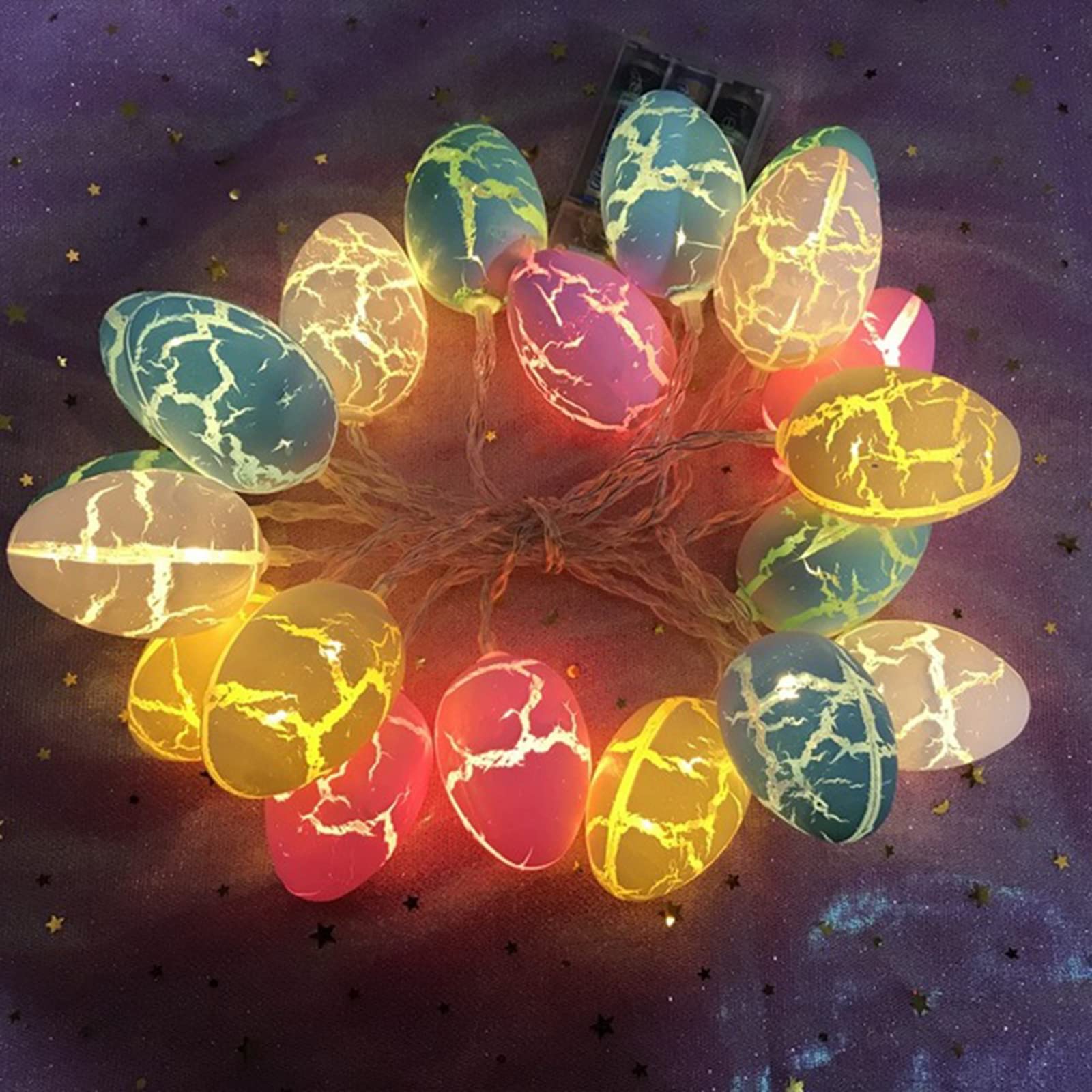 Easter Egg String Lights - 30 LED 15ft Battery Fairy Lights for Home Party Decor