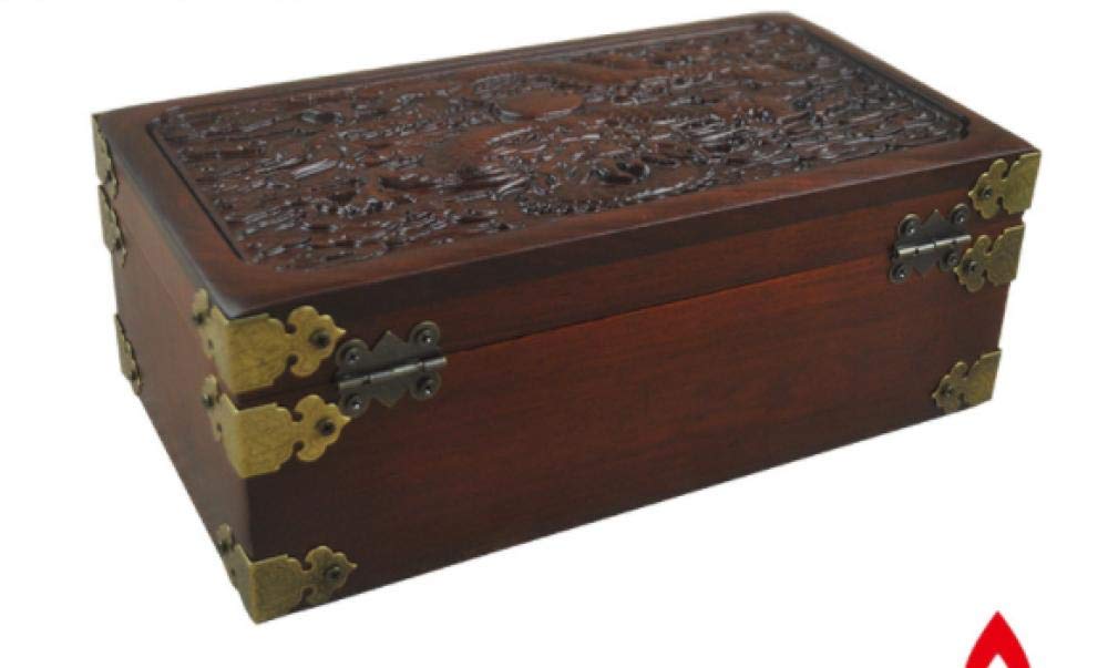 Premium Wooden Cremation Urn Box with Lock - Handcrafted Sandalwood Ash Container for Human & Pet Ashes (Dogs, Cats) - Funeral, Memorial & Burial Keepsake - Elegant China Red Finish - Perfect for Home Altars, Scattering Ceremonies & Graveside Tributes