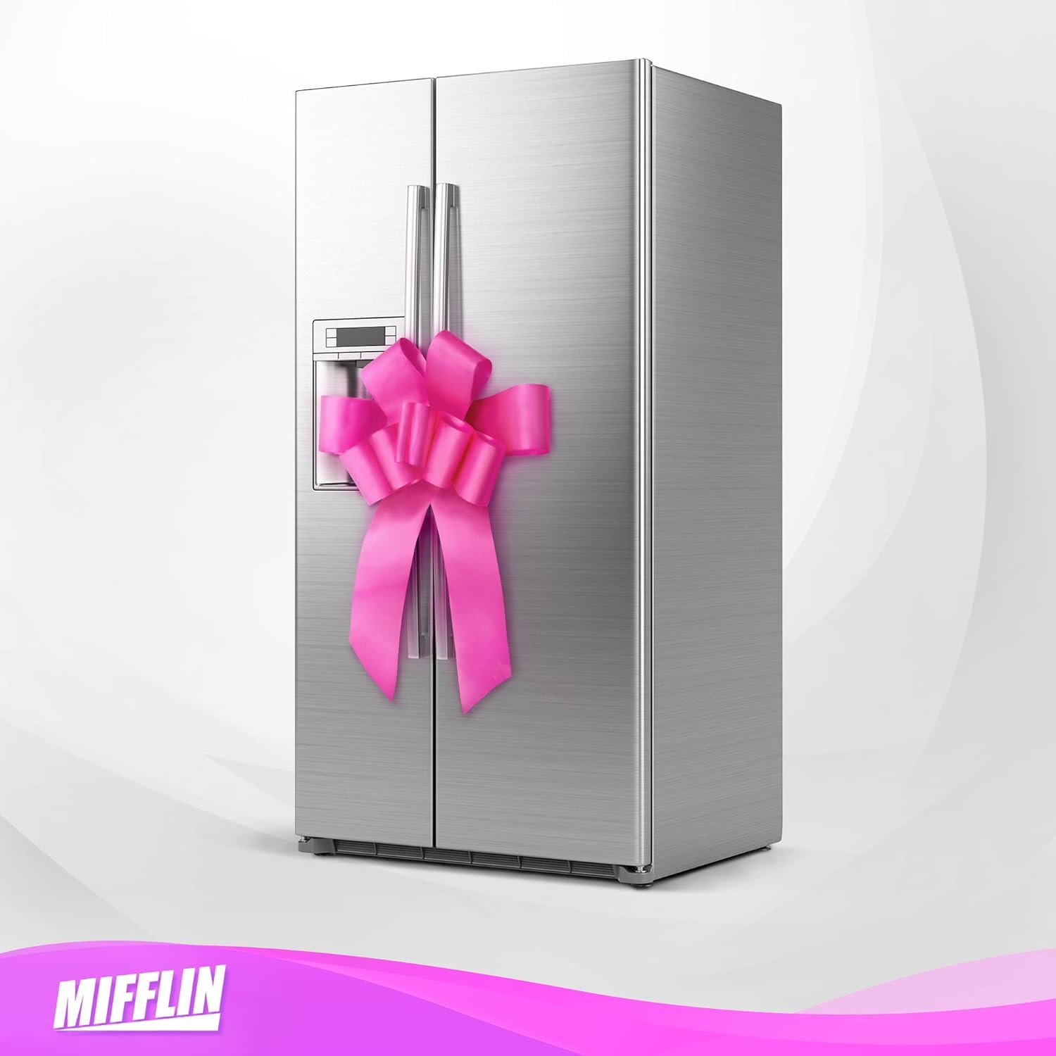 MIFFLIN-USA 30-inch Glossy Pink Butterfly Car Bow - Giant Decorative Gift Bow for Birthday, Christmas, Baby Showers & Gender Reveals - Perfect for Car Decorations, Present Wrapping & Party Decor