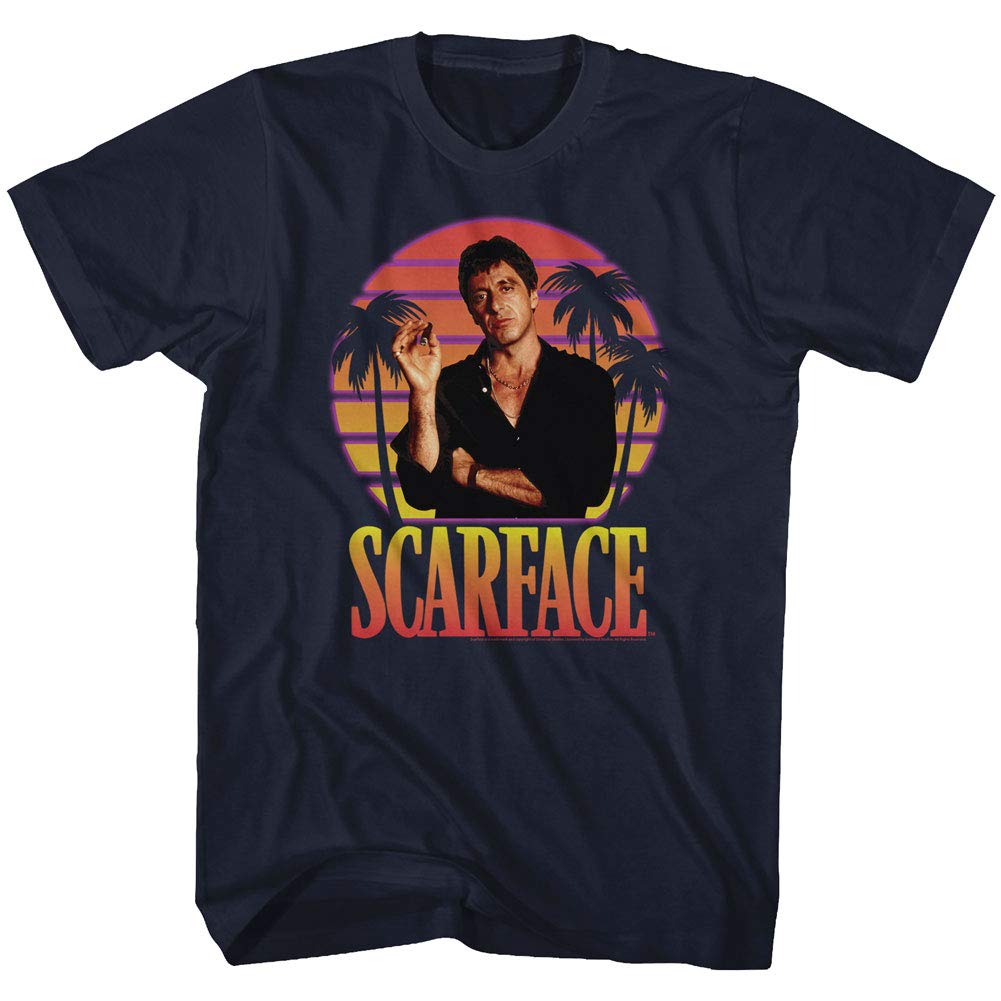 Scarface 1980s Gangster Crime Classic Movie Miami Sunset Graphic T-Shirt for Men & Women | Vintage Al Pacino Film Tee for Movie Fans, Streetwear & Casual Outfits