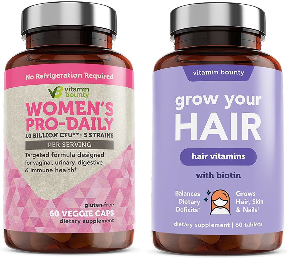 Probiotics for Women with Hair, Skin & Nails Multivitamin - Supports Digestive Health & Beauty - Vitamin Bounty | Daily Wellness Supplement for Women's Health & Self-Care Routine