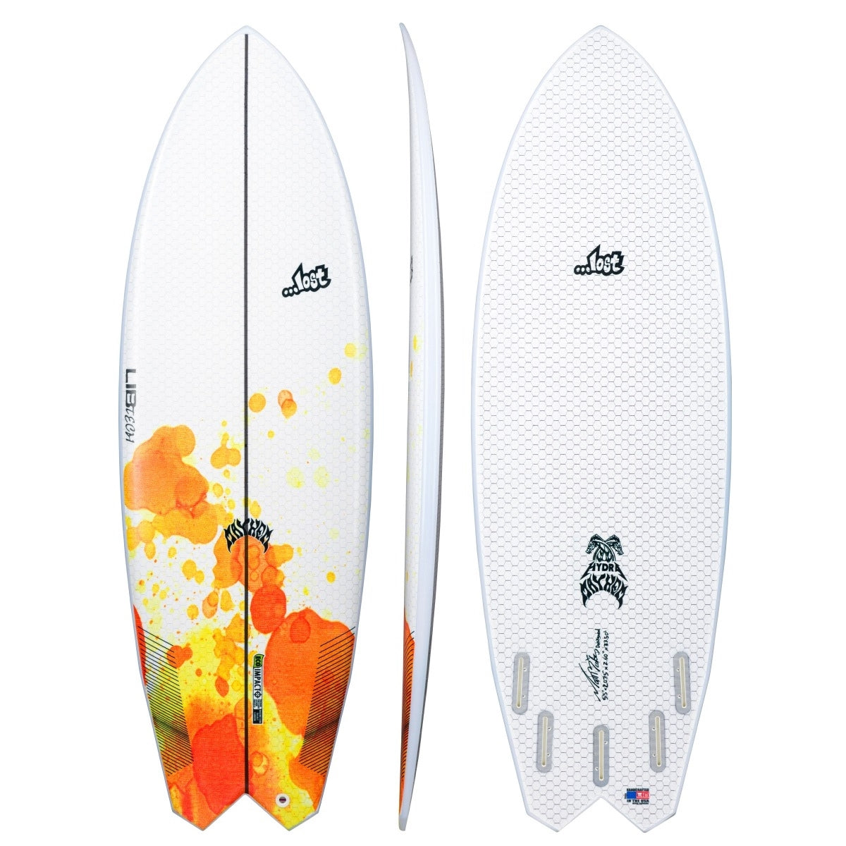 Libtech Lost Hydra 5'5 Surfboard - FCSII Compatible Performance Shortboard for All Wave Conditions | Perfect for Beach Breaks, Point Breaks & Small to Medium Waves