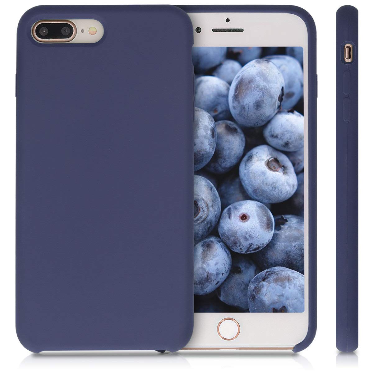 kwmobile Premium TPU Silicone Case for Apple iPhone 7 Plus & iPhone 8 Plus - Shockproof Soft Finish Phone Cover in Deep Ocean Blue - Perfect for Everyday Protection & Outdoor Activities