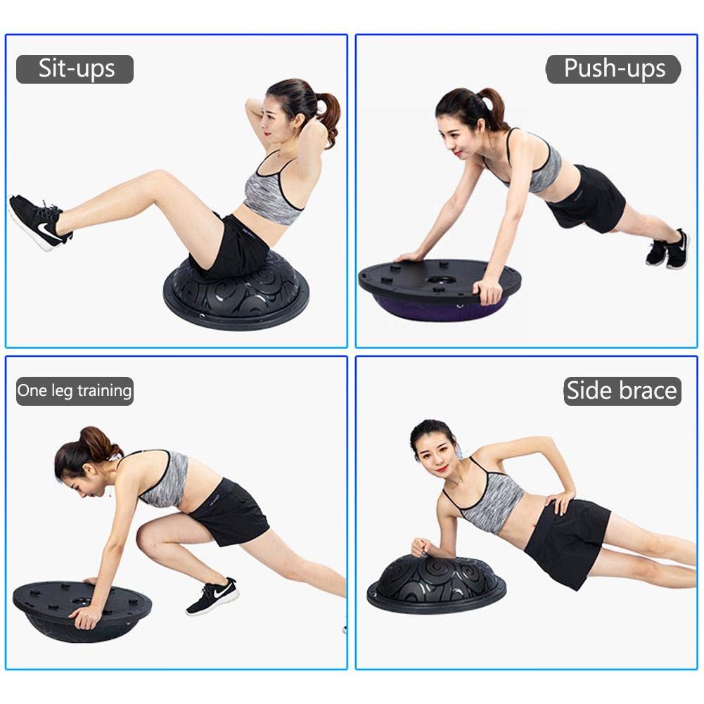 Auveach 46cm Anti-Burst Balance Ball with Resistance Bands & Foot Pump - Thickened Yoga Exercise Ball for Pilates, Core Workouts, Home Fitness - Perfect for Women & Teens (Ideal for Home Gym, Pregnancy Exercise, Physical Therapy)