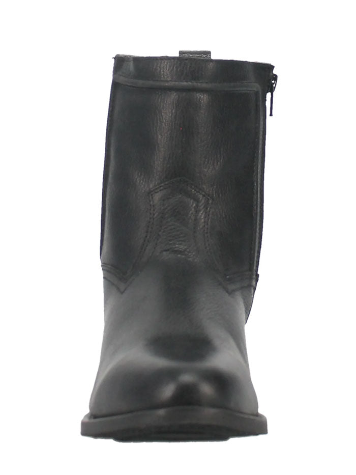 Laredo 62080 Men's Lonnie Zipper Leather Boots - Black Cowhide Leather Ankle Boots for Casual Wear & Outdoor Activities