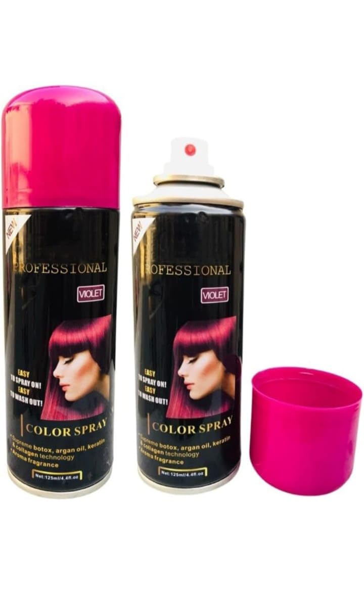 Huda Professional 1 Day Temporary Hair Color Spray for Men & Women - Violet | Quick & Easy Washable Hair Dye for Parties, Halloween, Cosplay & Costumes