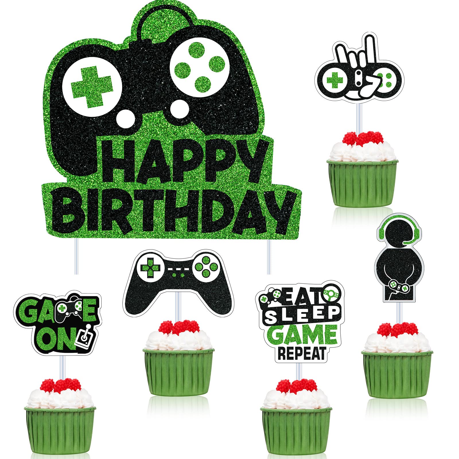 31pc Video Game Cake Toppers - Gaming Birthday Party Decor for Kids