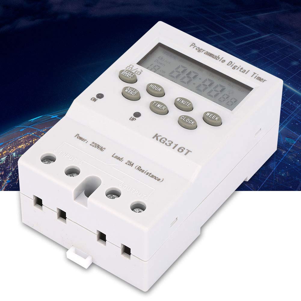 Programmable Digital Timer Switch 220V - KG316T Microcomputer Control for Precise Timing, Indoor Automatic Wall Light Switch for Bathroom Fans, Lights & Motors | Perfect for Home Automation & Energy Saving