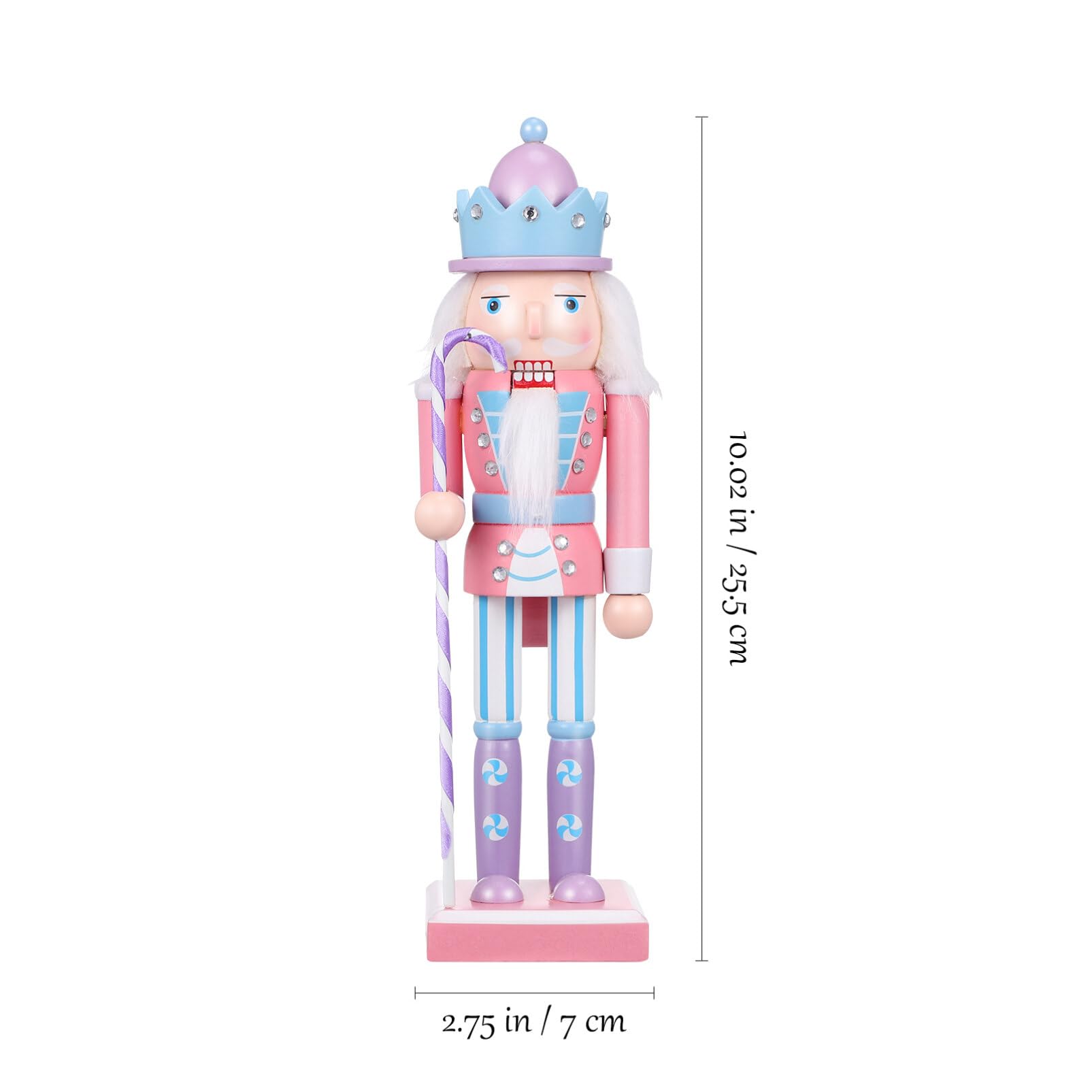 Festive Christmas Nutcracker Ornaments - Candy Cane & Peppermint Staff Soldier Figurine for Holiday Tree Decorations, Xmas Party Centerpiece, and Winter Home Décor