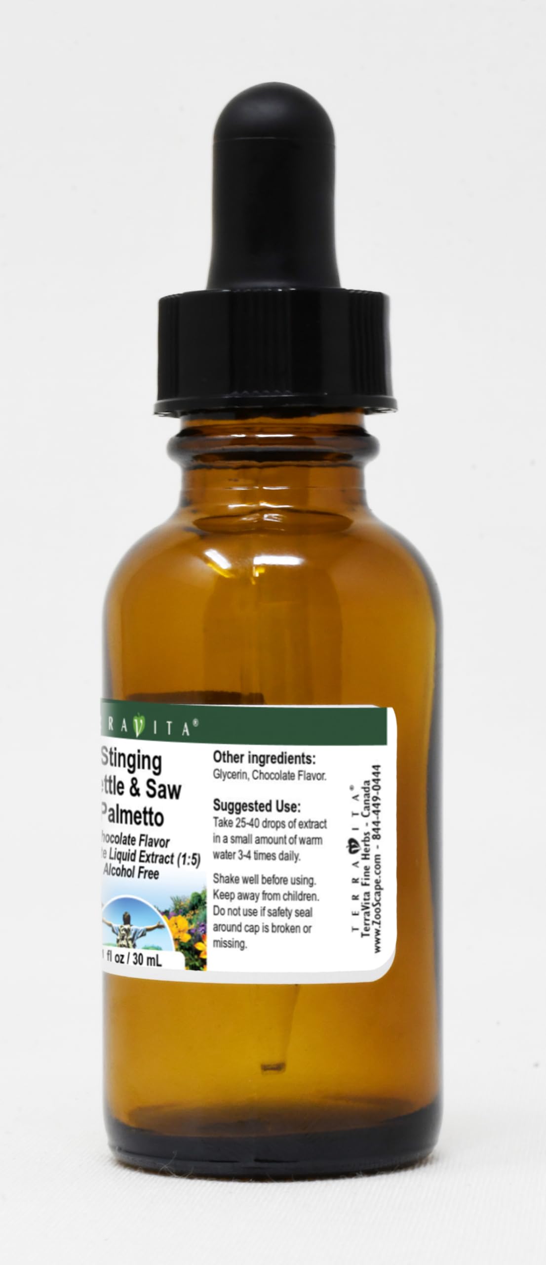 Organic Stinging Nettle & Saw Palmetto Glycerite Liquid Extract (1:5) - Chocolate Flavored Herbal Supplement - 1 oz Bottle - Supports Prostate & Urinary Health - Perfect for Tea, Smoothies & Wellness Routines