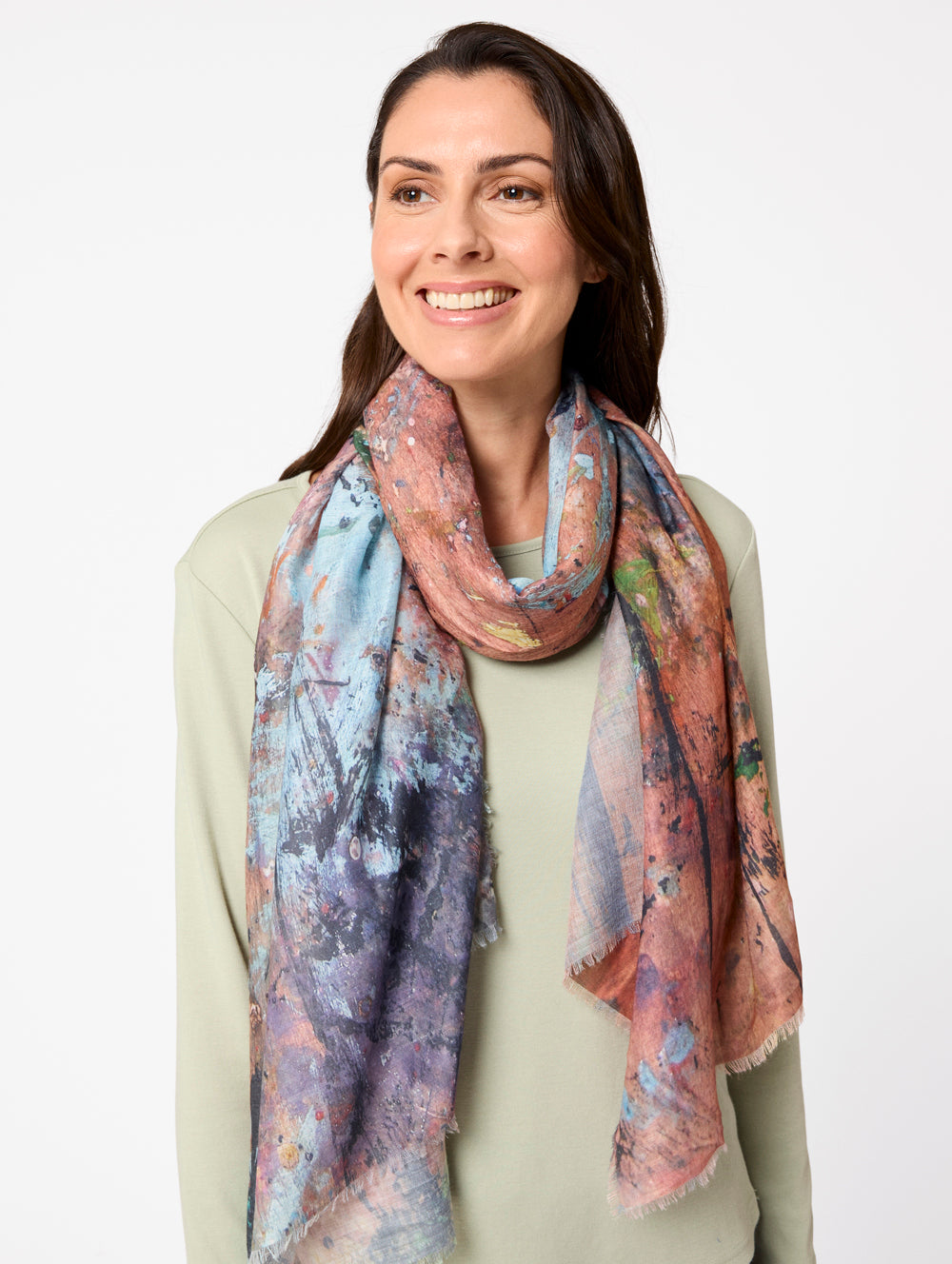 Stylish Abstract Print Scarf - Lightweight Fashion Accessory for Women - Perfect for Office, Travel & Special Occasions