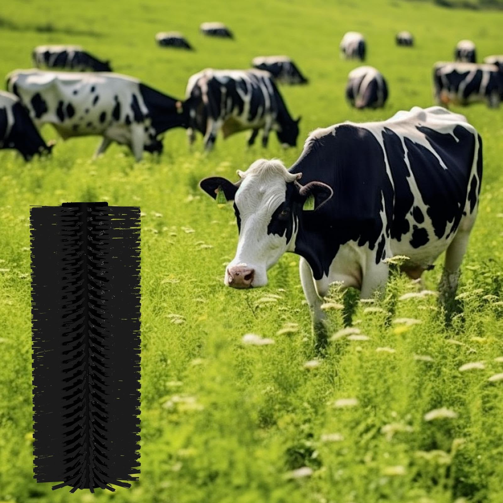 4PCS Livestock Scratching Brush Set - 20.1x7.9 Inch Horse Grooming Brushes for Cows, Sheep, Pigs with 16 Screws - Durable Animal Care Supplies for Barn, Stable & Farm Use - Black