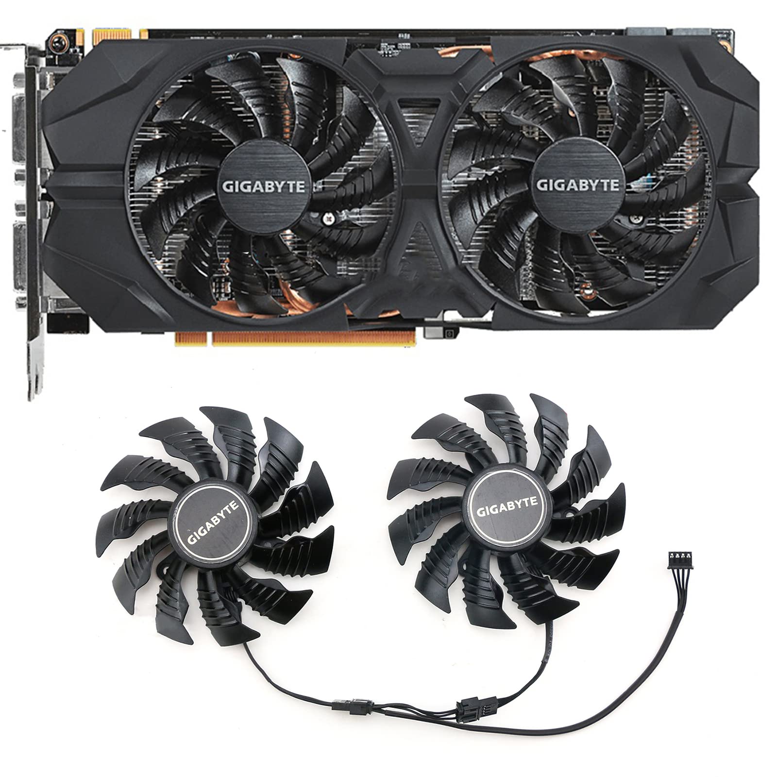 Gigabyte R9 380X 390 G1 Gaming Graphics Card Cooling Fan Replacement - High Performance PC Case Fan for Enhanced Gaming & Video Editing Workstations