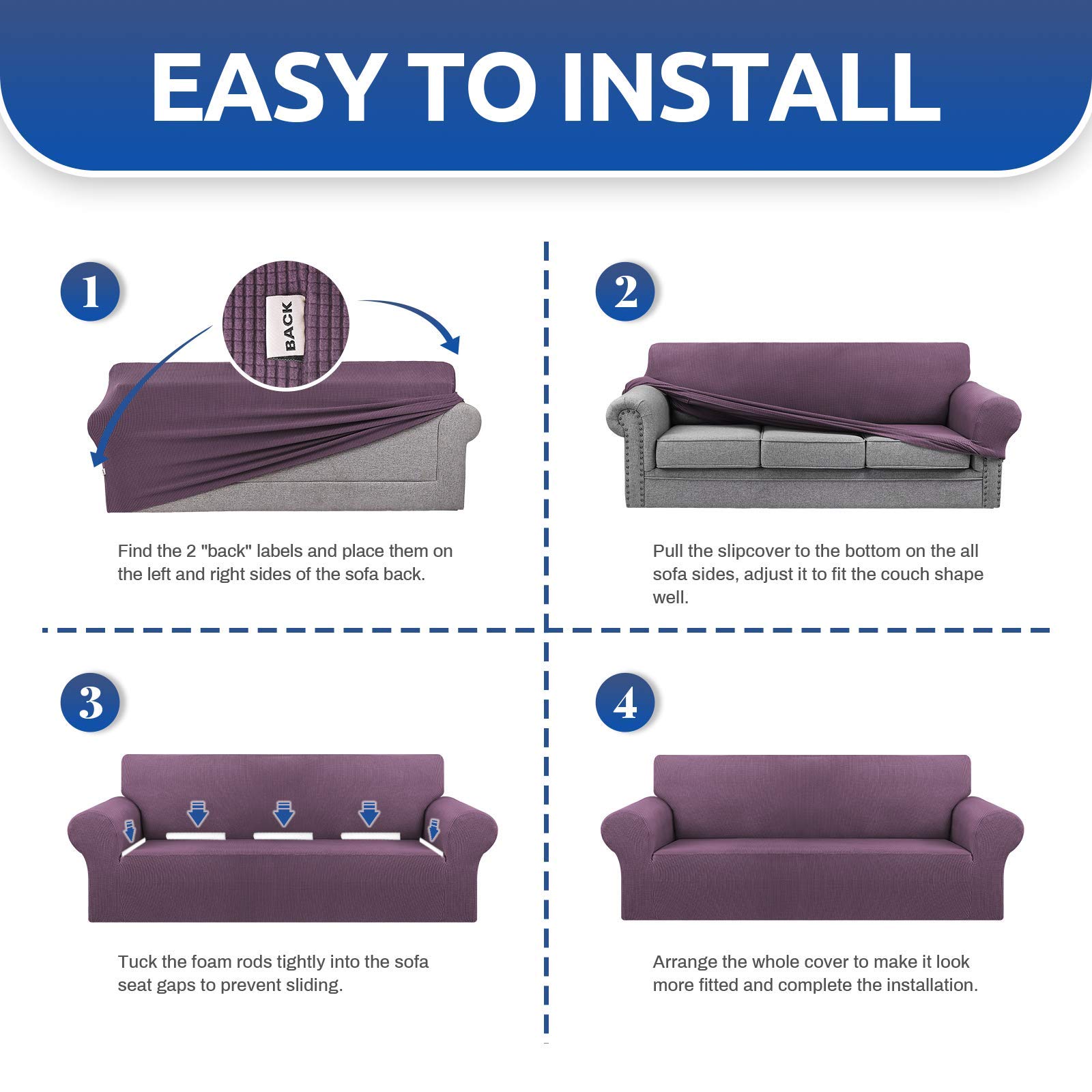 Stretch Loveseat Sofa Cover Slipcover for 2 Cushion Couch (55