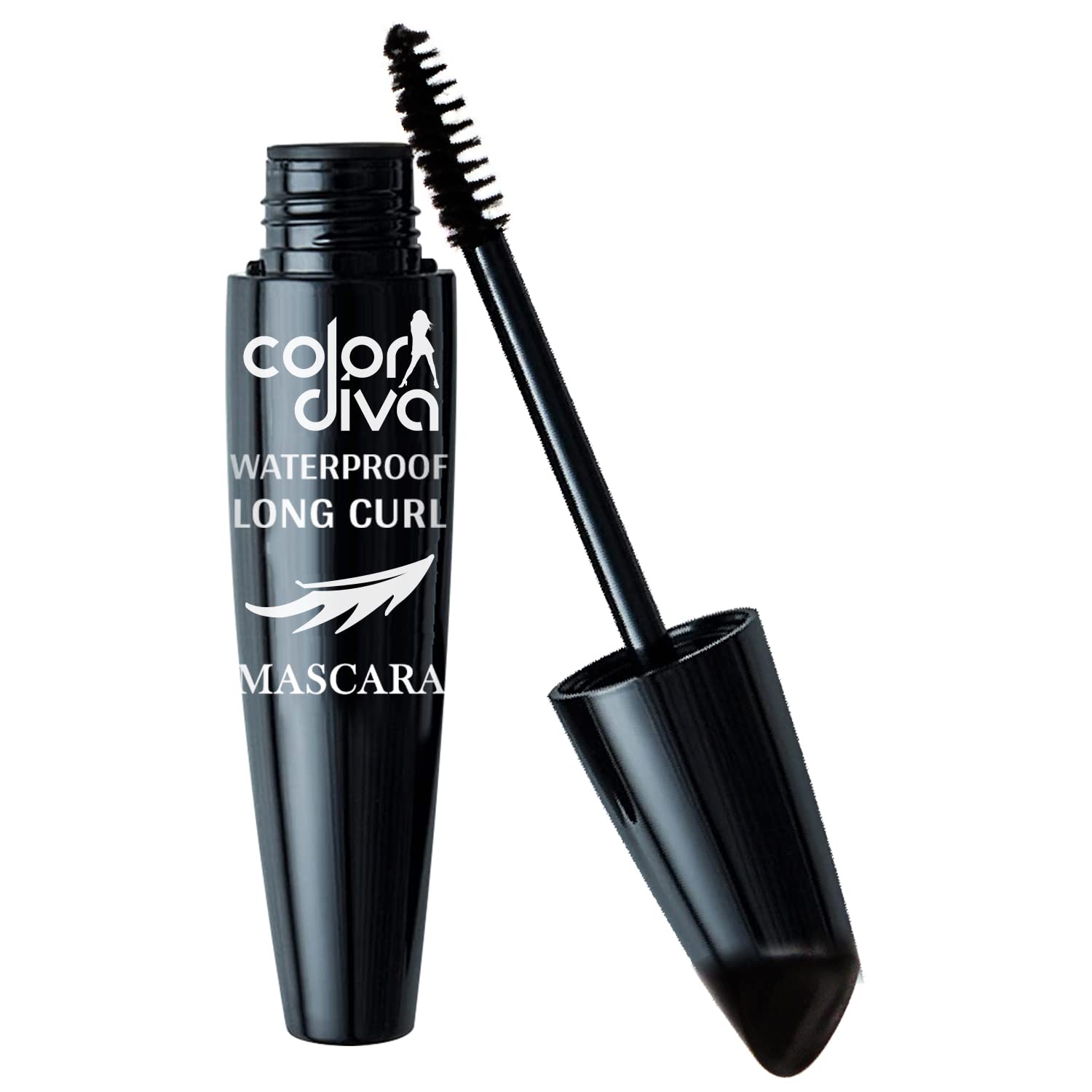 Color Diva Waterproof Long-Lasting Black Mascara (Shade-104, 6ml) - Volumizing & Lengthening for Day & Night Wear