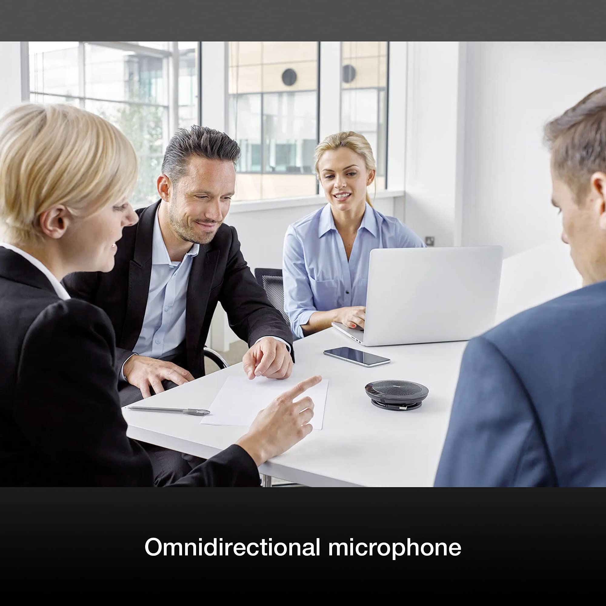 Jabra Speak 510 Wireless Bluetooth & USB Speakerphone - Certified for Microsoft Teams | HD Voice Conference Speaker for Laptop, PC, Mobile Phone | Perfect for Zoom Meetings, Webinars, Remote Work & Online Classes | Includes Carrying Pouch & Gold Support Plan